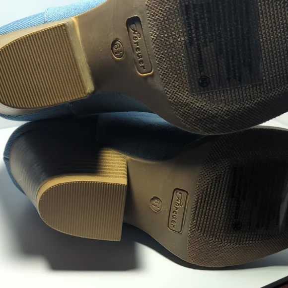 Forever Light Blue Denim Heeled Boots - Picture 3 of 3